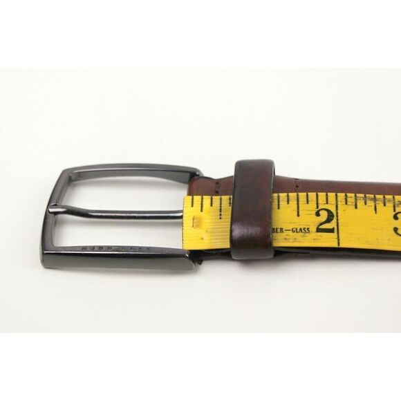HUGO BOSS BROWN GENUINE LEATHER 1 1/4"Wd CASUAL DRESS MEN'S BELT Sz 34/90 (E31 - Picture 12 of 15